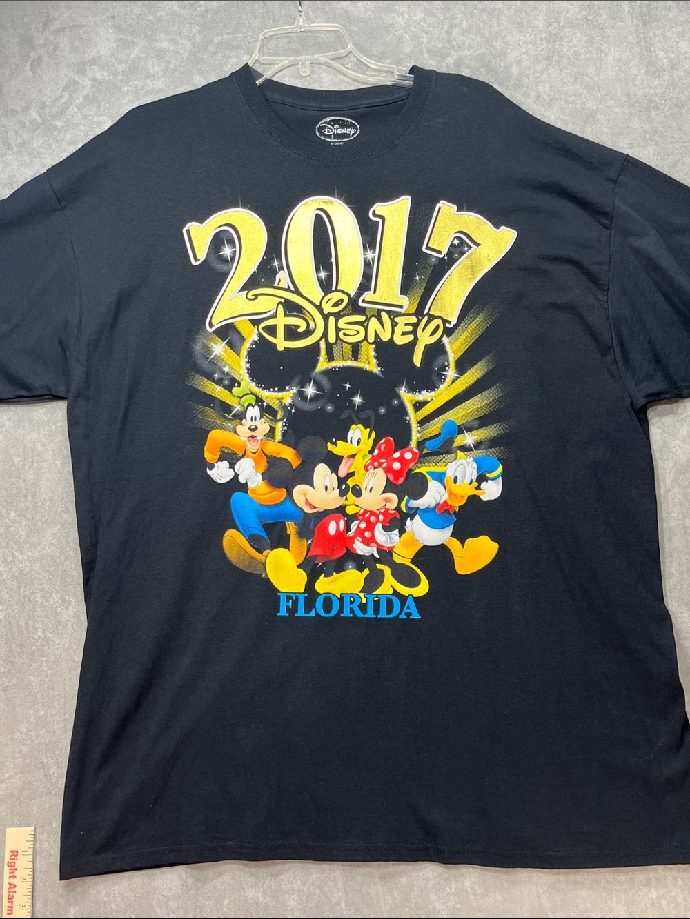 Disney 2017 Florida Mickey Mouse Friends Graphic T-Shirt XXL Black Gold